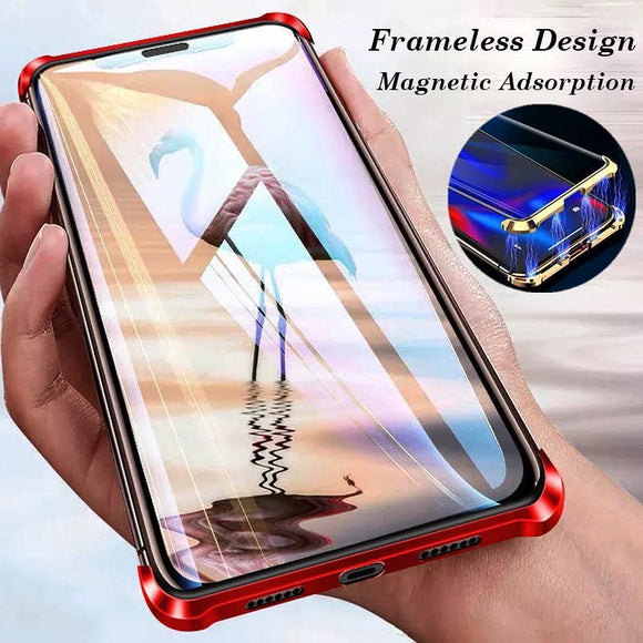 Luxury Frameless Magnetic Absorption Front and Back Glass Case