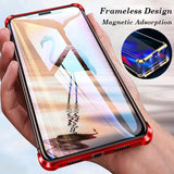 Luxury Frameless Magnetic Absorption Front and Back Glass Case